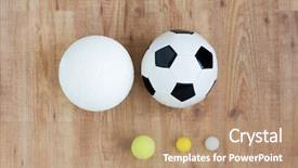  Presentation with sport - Slide deck enhanced with sport fitness game sports equipment background and a coral colored foreground