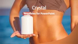  Presentation with medical mhealth healthcare concept - PPT theme consisting of sport fitness healthcare and diet background and a red colored foreground