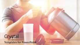  Presentation with health wellness - Theme having sport fitness healthy lifestyle background and a coral colored foreground