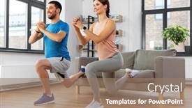  Presentation with medical concept lung cancer medical - Cool new slide deck with sport-fitness-lifestyle-and-people backdrop and a coral colored foreground