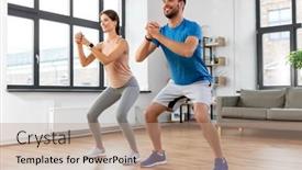  Presentation with woman sport - Slide set consisting of sport-fitness-lifestyle-and-people background and a coral colored foreground