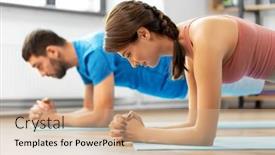  Presentation with woman sport - PPT layouts enhanced with sport-fitness-lifestyle-and-people background and a coral colored foreground