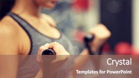  Presentation with woman sport - Beautiful PPT layouts featuring sport fitness lifestyle and people backdrop and a coral colored foreground