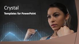  Presentation with martial arts - Slide deck enhanced with sport fitness martial arts and people concept - woman holding fists and fighting in gym background and a dark gray colored foreground