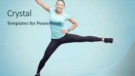  Presentation with sport blue - PPT theme enhanced with sport fitness motion and people background and a sky blue colored foreground