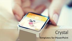  Presentation with woman sport - PPT theme with sport fitness technology and people background and a coral colored foreground