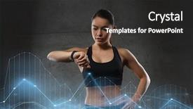  Presentation with heart rate - Amazing slide set having sport fitness technology and people backdrop and a dark gray colored foreground