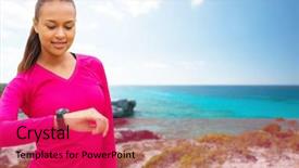  Presentation with heart rate - Presentation design enhanced with sport fitness technology healthcare background and a red colored foreground