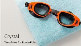  Presentation with sport blue - Amazing slide deck having sport fitness water sports backdrop and a light gray colored foreground