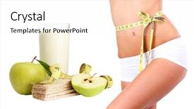  Presentation with food sport - PPT theme having sport food - dieting concept background and a sky blue colored foreground