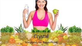  Presentation with health diet - Slides featuring sport food - slim healthy woman losing weight background and a gold colored foreground