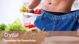  Presentation with food sport - Audience pleasing presentation design consisting of sport food - young man in healthy eating backdrop and a coral colored foreground