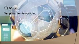  Presentation with sport - PPT theme featuring sport football and technology concept background and a light blue colored foreground
