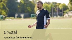  Presentation with win win - PPT theme consisting of sport football win and people background and a  colored foreground