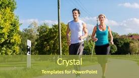  Presentation with woman sport - Cool new presentation design with sport for fitness on rural backdrop and a tawny brown colored foreground