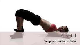  Presentation with exercise sport - Cool new slides with sport girl doing exercise for legs and buttocks silhouette studio shot over white background backdrop and a soft green colored foreground