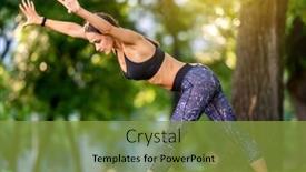  Presentation with wellness nature - Slide set featuring sport-girl-doing-yoga-workout background and a gold colored foreground