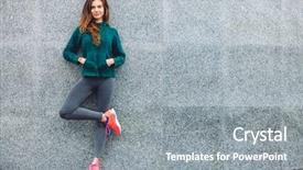  Presentation with exercise sport - Slides having sport girl in fashion sports background and a gray colored foreground