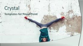  Presentation with exercise sport - Audience pleasing slides consisting of sport girl in fashion sportswear backdrop and a sky blue colored foreground