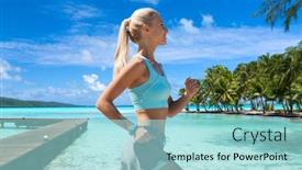  Presentation with young healthy people - PPT layouts featuring sport-healthy-lifestyle-and-people background and a arctic colored foreground