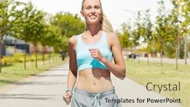  Presentation with young healthy people - Amazing slide set having sport-healthy-lifestyle-and-people backdrop and a lemonade colored foreground