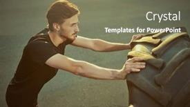  Presentation with active lifestyle - PPT layouts consisting of sport-hobbies-an-active-man background and a gray colored foreground