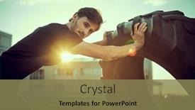  Presentation with hobbies - Presentation design enhanced with sport-hobbies-an-active-man background and a violet colored foreground