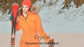  Presentation with space suit - Slide set with sport-in-the-winter-mountains background and a  colored foreground