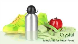  Presentation with sport - Cool new slide set with sport isolated on white backdrop and a mint green colored foreground