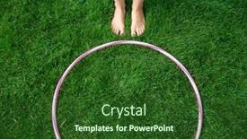  Presentation with woman sport - Slide set featuring sport-leisure-and-fitness-stuff background and a forest green colored foreground