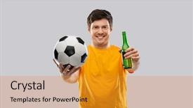  Presentation with video game 3d play games - Audience pleasing theme consisting of sport leisure games and people backdrop and a gold colored foreground