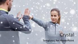  Presentation with self defense - Audience pleasing slides consisting of sport martial arts self-defense backdrop and a light blue colored foreground