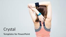  Presentation with fitness - PPT theme enhanced with sport massage - back view portrait background and a  colored foreground