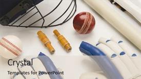  Presentation with cricket - Colorful slides enhanced with sport media - close-up of cricket equipment backdrop and a lemonade colored foreground