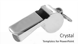  Presentation with whistle - Audience pleasing presentation design consisting of sport metal whistle isolated backdrop and a white colored foreground