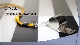  Presentation with whistle - Theme featuring sport metal whistle on color background and a soft green colored foreground