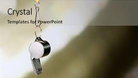  Presentation with whistle - Slides consisting of sport metal whistle on color background and a mint green colored foreground