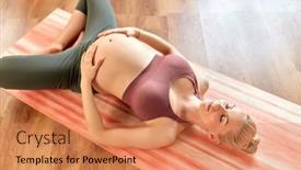  Presentation with woman sport - Amazing PPT theme having sport-pregnancy-and-people-concept backdrop and a coral colored foreground