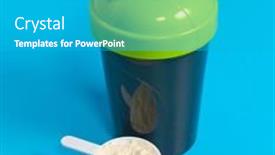  Presentation with protein - PPT theme consisting of sport-protein-shaker-cup background and a teal colored foreground
