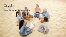  Presentation with train the trainer - Colorful presentation theme enhanced with sport psychology - circle of young players backdrop and a lemonade colored foreground