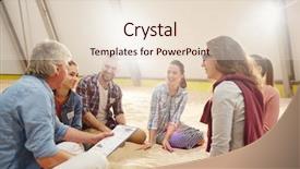  Presentation with sport psychology - Cool new slide set with sport psychology - group of trainees sitting backdrop and a lemonade colored foreground