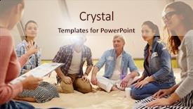  Presentation with train the trainer - Colorful PPT theme enhanced with sport psychology - group of young players backdrop and a lemonade colored foreground