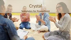  Presentation with personal branding seminar - Amazing presentation design having sport psychology - participants of seminar applauding backdrop and a lemonade colored foreground