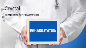  Presentation with recovery - Beautiful PPT theme featuring sport psychology - recovery concept doctor holding tablet backdrop and a white colored foreground
