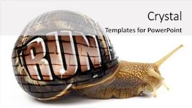  Presentation with sport psychology - Colorful theme enhanced with sport psychology - snail with run text written backdrop and a white colored foreground