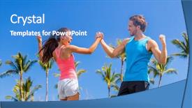  Presentation with fitness goal - Slide deck having sport psychology - success fitness people doing high background and a teal colored foreground