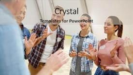  Presentation with sport psychology - Slide set enhanced with sport psychology - team of young participants sharing background and a soft green colored foreground