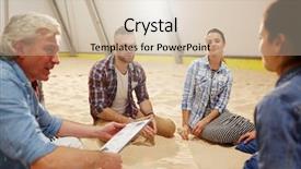  Presentation with train the trainer - PPT theme with sport psychology - trainer and group of young background and a soft green colored foreground