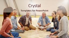  Presentation with trainer - Presentation having sport psychology - young participants of game background and a lemonade colored foreground