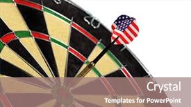  Presentation with target - PPT theme featuring american flag hitting a target background and a coral colored foreground